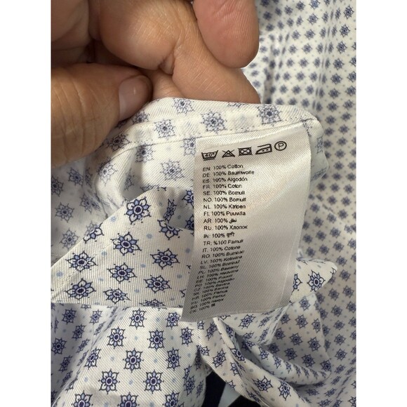 ETON Contemperary Cotton Short Sleeve Button Up Medallion Print Shirt Sz L New - Picture 6 of 7